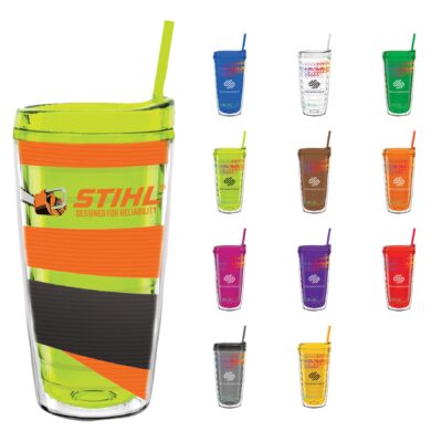 16 oz Made In The USA Tumbler w/ Lid & Straw-1