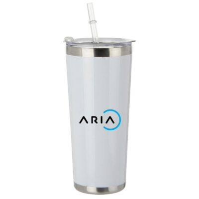 20 Oz Stainless Tumbler with Straw-1