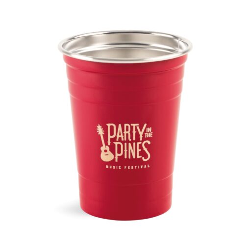 Party Time Stainless Tumbler - 17 Oz. - Red