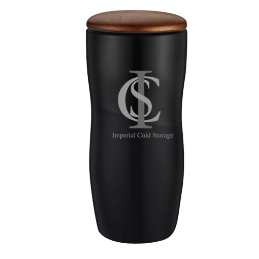 12 oz. Ceramic Tumbler with Wooden Lid