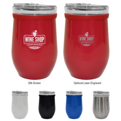 8 Oz. Glass And Stainless Steel Wine Tumbler-1