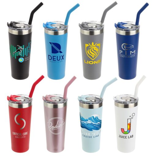 NAYAD™ Trouper 22 Oz. Stainless Double Wall Tumbler with Straw