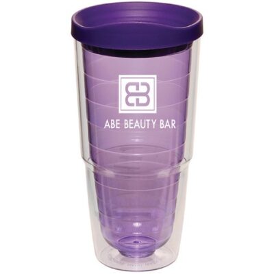24 Oz. Clear Orbit Tumbler with Colored Inner Shell and Lid