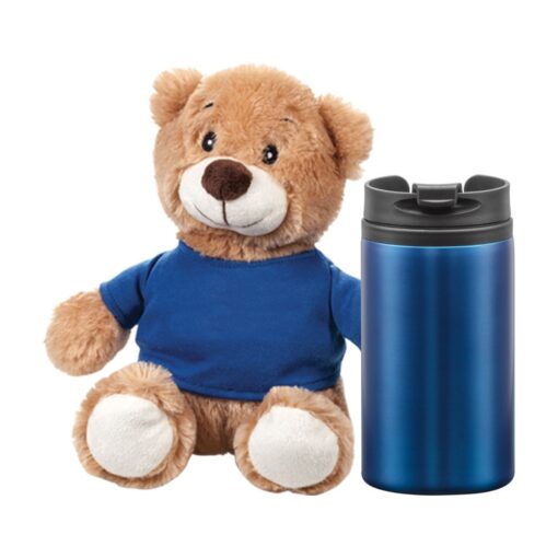 Chester Teddy Bear/Tumbler Gift Set - Blue-2