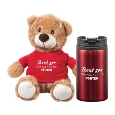 Chester Teddy Bear/Tumbler Gift Set - Red