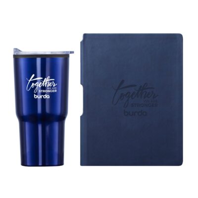Eccolo® Groove Journal/Bexley Tumbler Gift Set - Blue