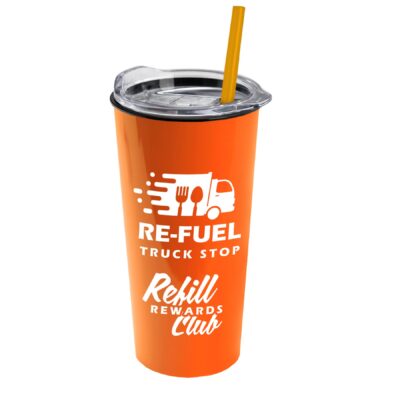 The Roadmaster - 18 Oz. Travel Tumbler with Clear Slide Lid and Straw