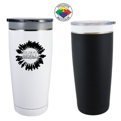 22 Oz. Stainless Vacuum Double Wall CeramiSteel Tumbler w/Drink Through Lid (Screen Printed)-1