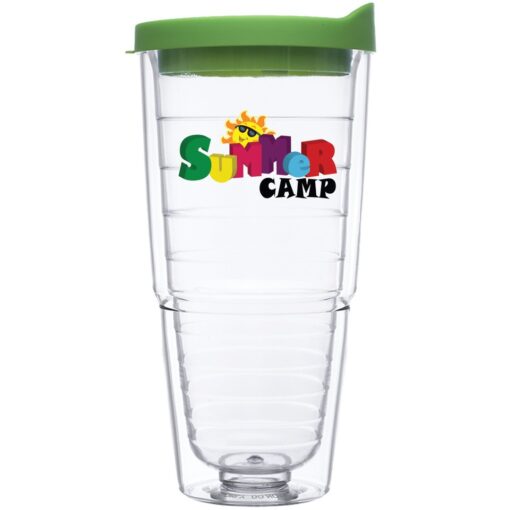 24 Oz. Clear Orbit Tumbler with Colored Lid & Straw Full Color Imprint-4