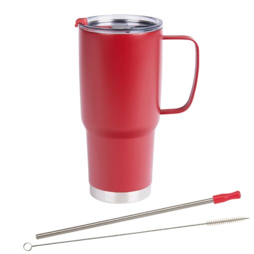 30 Oz. Lisbon Stainless Steel Tumbler With Straw-4