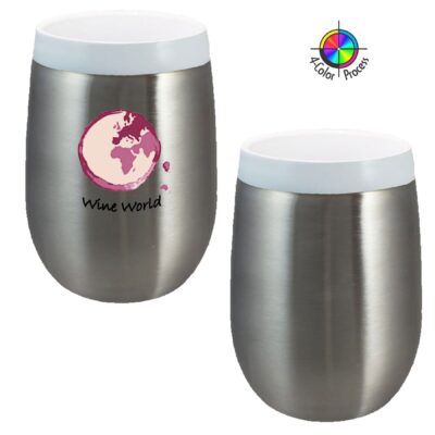 9 Oz. Stainless Vacuum Double Wall CeramiSteel Wine Tumbler (4 Color Process)-1