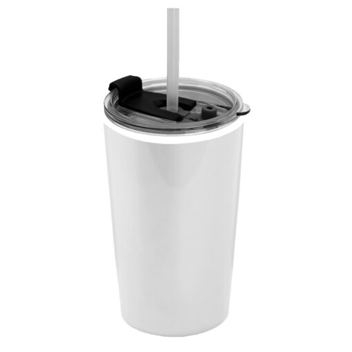 Sentinel - 14 oz. Metallic Tumbler with 2-in-1 Flip and Straw hole lid (Straw included)-2
