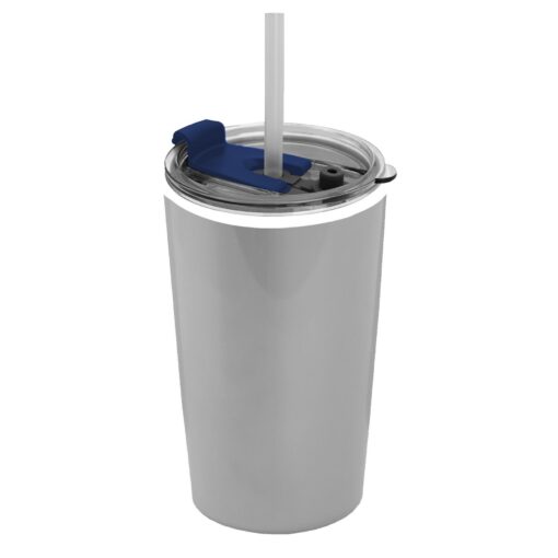 Sentinel - 14 oz. Metallic Tumbler with 2-in-1 Flip and Straw hole lid (Straw included)-9