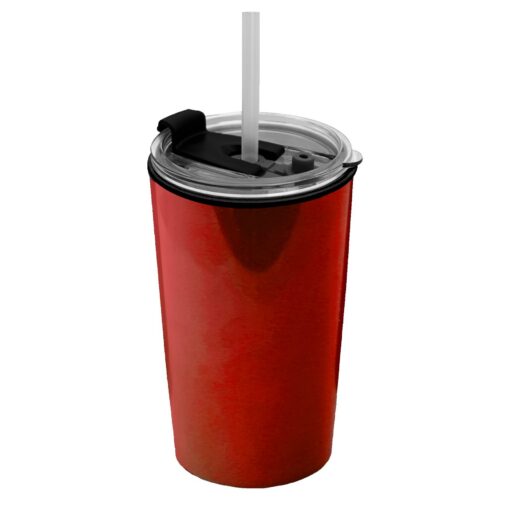 Sentinel - 14 oz. Metallic Tumbler with 2-in-1 Flip and Straw hole lid (Straw included)-10