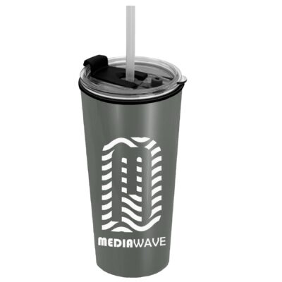 The Explorer - 18 Oz. Travel Tumbler with 2-in-1 Flip and Straw hole lid (Straw included)-1