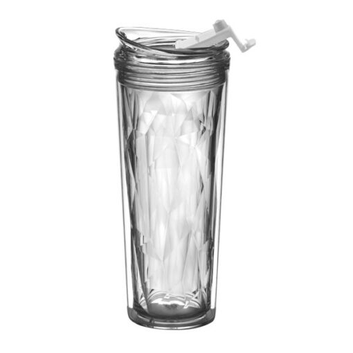 18 Oz. Tiara- Double Wall Plastic Tumbler w/Faceted Liner-3