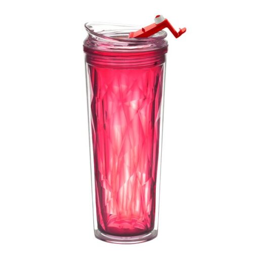 18 Oz. Tiara- Double Wall Plastic Tumbler w/Faceted Liner-4