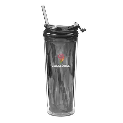 18 Oz. Tiara- Double Wall Plastic Tumbler w/Faceted Liner-1