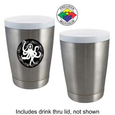 12oz Stainless Vacuum Double Wall CeramiSteel Tumbler w/Drink Through Lid (Screen Printed)-1