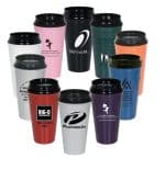 Custom 16 Oz. Double Wall Insulated Travel Tumbler w/Black Slider Lid