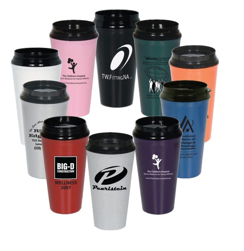 Custom 16 Oz. Double Wall Insulated Travel Tumbler w/Black Slider Lid