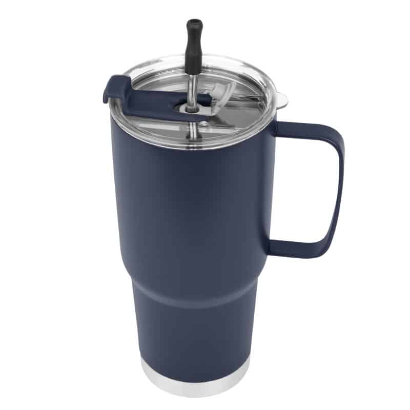 Custom 30 Oz. Lisbon Stainless Steel Tumbler With Straw - 6