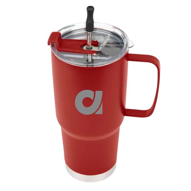 Custom 30 Oz. Lisbon Stainless Steel Tumbler With Straw - 7