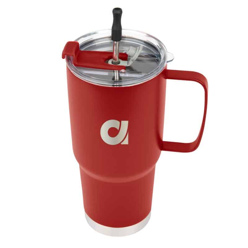 Custom 30 Oz. Lisbon Stainless Steel Tumbler With Straw - 8