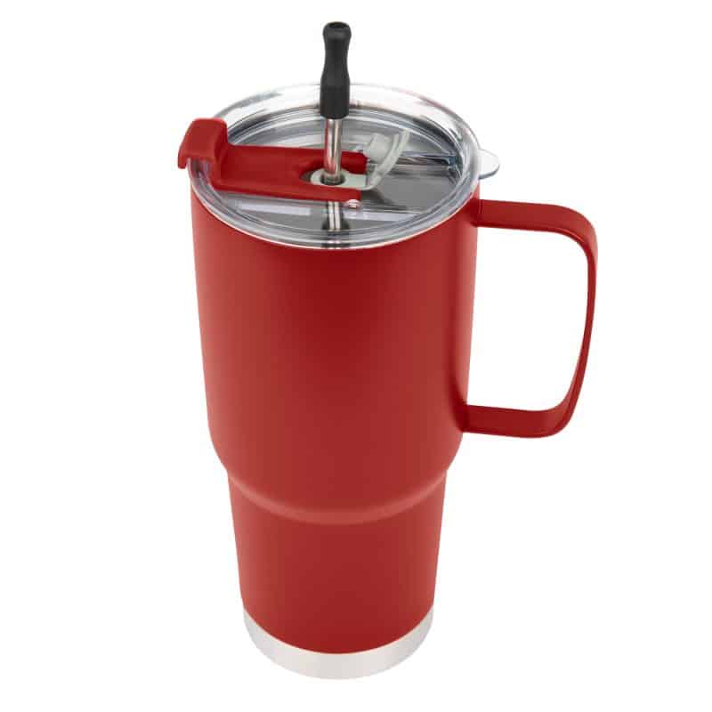 Custom 30 Oz. Lisbon Stainless Steel Tumbler With Straw - 9