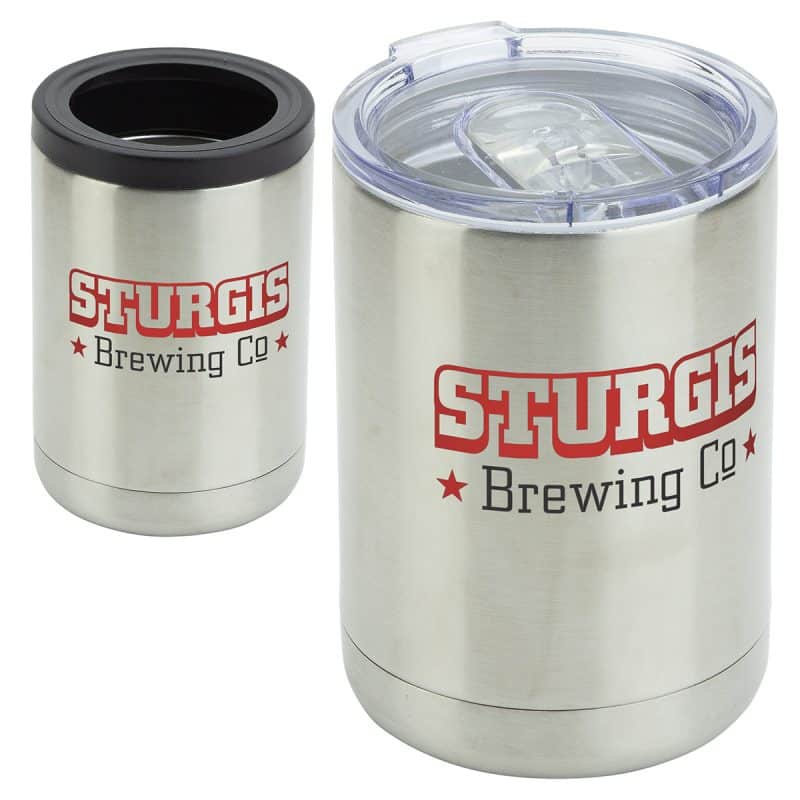 Custom Coventry 12 oz Vacuum Insulated Stainless Steel Tumbler + Can Cooler - 8