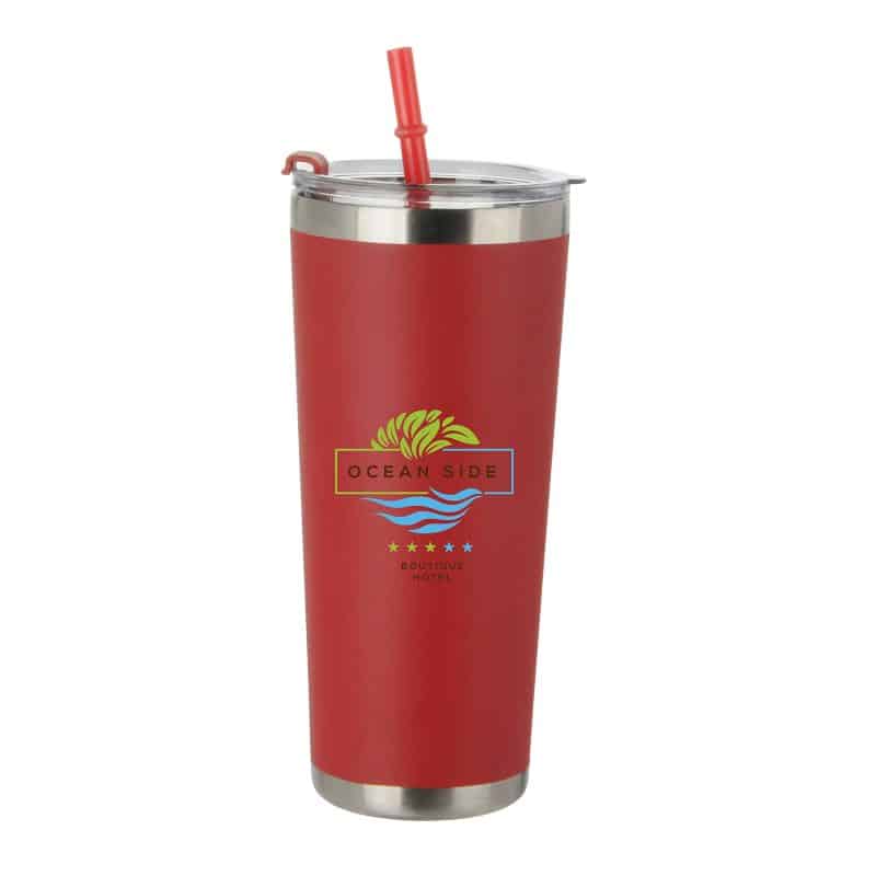 Custom JORNIKOLOR 20 Oz. Stainless Steel Tumbler w/Straw - 6