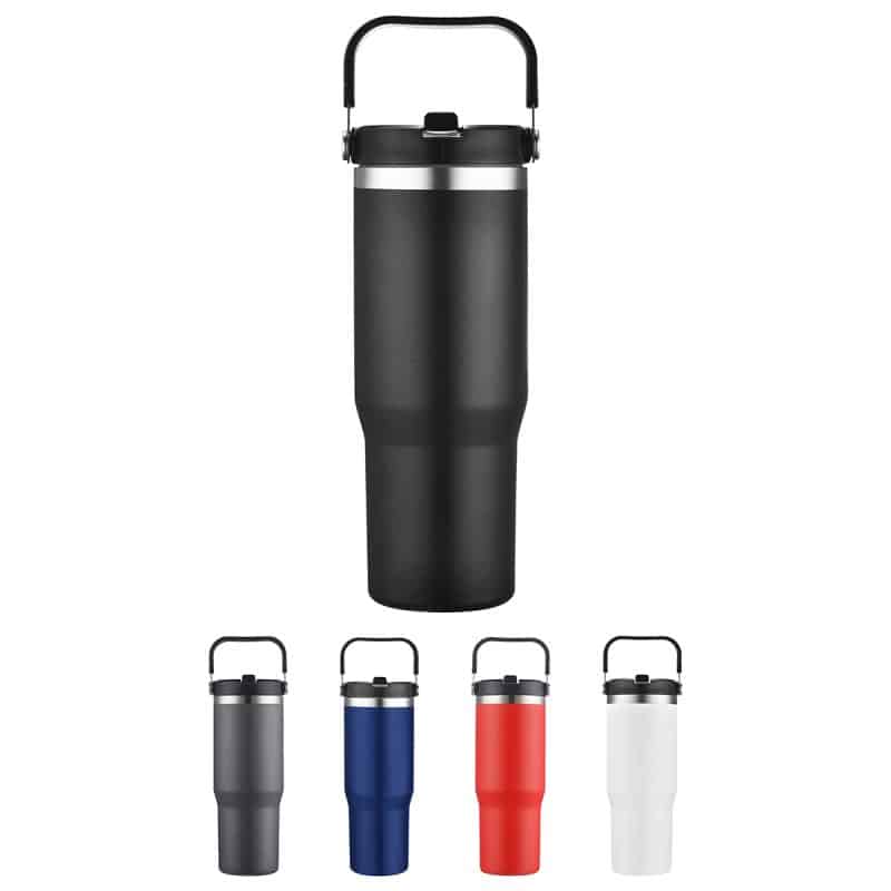 Custom Tollara 30 oz Vacuum Insulated Tumbler with Flip Top Spout - 1