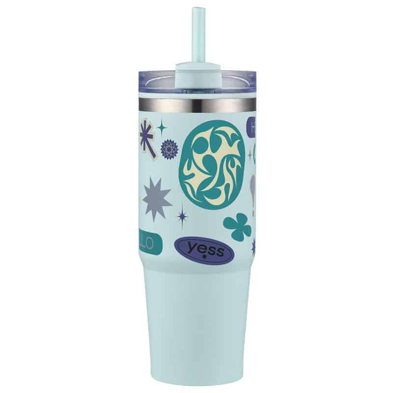 Custom Monza 30 oz Stainless Steel/Polypropylene Tumbler - 6