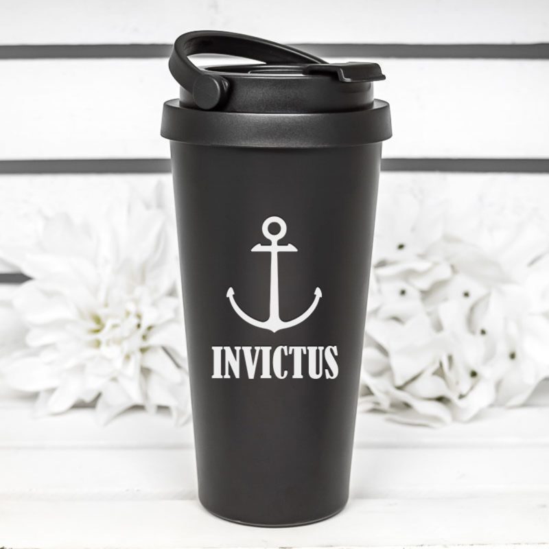 Custom 17 Oz. Laser Engraved Travel Coffee Tumblers With Handle