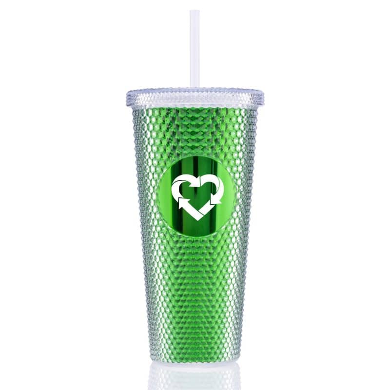 Custom 24 oz Bux Metallic Recycled Tumbler