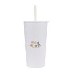 Custom Aviana™ Rowan Recycled Straw Tumbler - 17 Oz. - Marshmallow