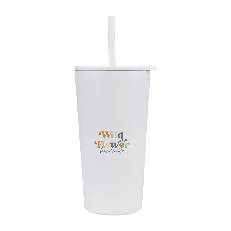 Custom Aviana™ Rowan Recycled Straw Tumbler - 17 Oz. - Marshmallow