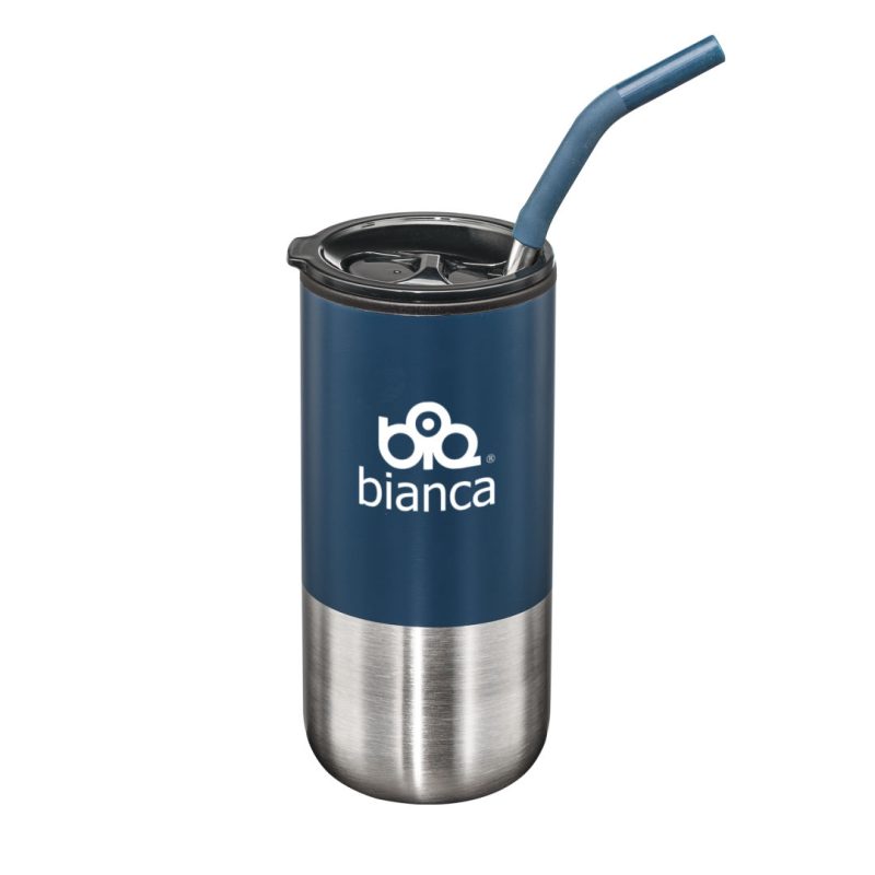 Custom Bondi Double Wall Tumbler w/ Straw -18oz - 2