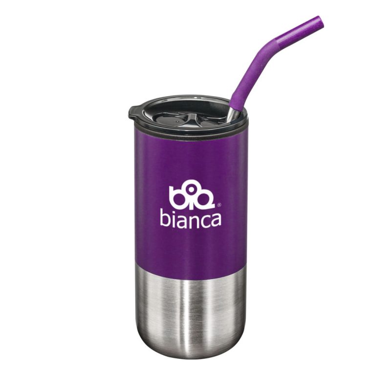 Custom Bondi Double Wall Tumbler w/ Straw -18oz - 3