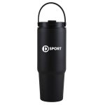 Custom 27 Oz. Siam Powder Coated Recycled Stainless Steel Tumbler w/Carrying Handle