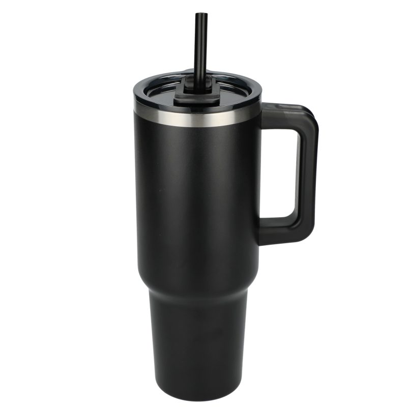 Custom Pinnacle 40 oz Vacuum Insulated Eco-Friendly Travel Tumbler With Straw - 7