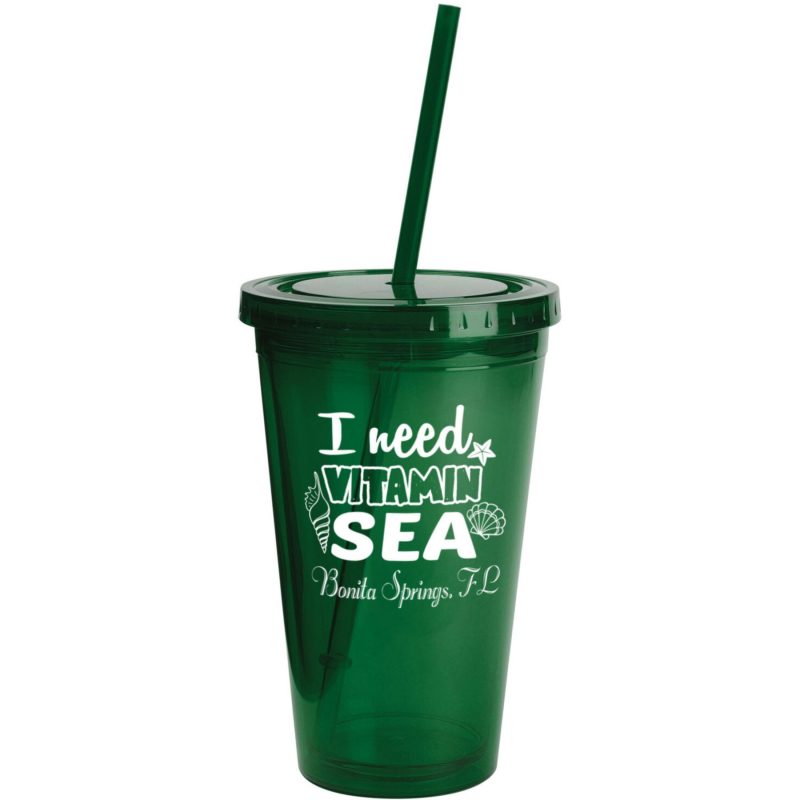 Custom Sunsplash Tumbler W/Straw 16 Oz. - 4