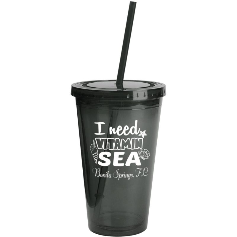 Custom Sunsplash Tumbler W/Straw 16 Oz. - 5