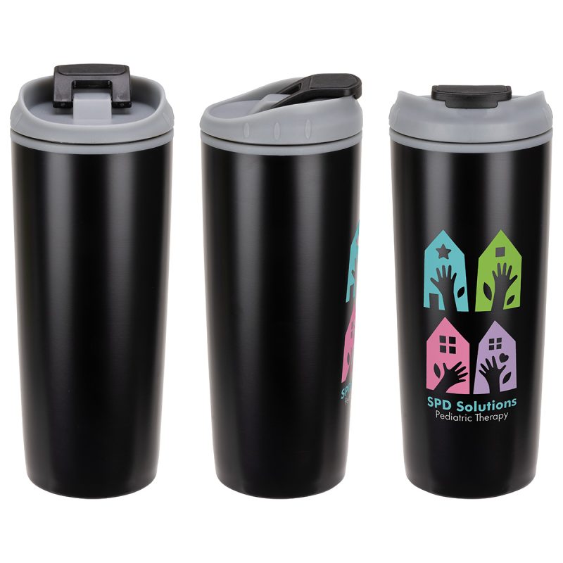 Custom Olympia 17 oz Stainless Steel/Polypropylene Tumbler with Flip Top Lid - 2