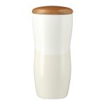 Custom Reno Double Wall Ceramic Tumbler w/Wood Lid 10oz - 2