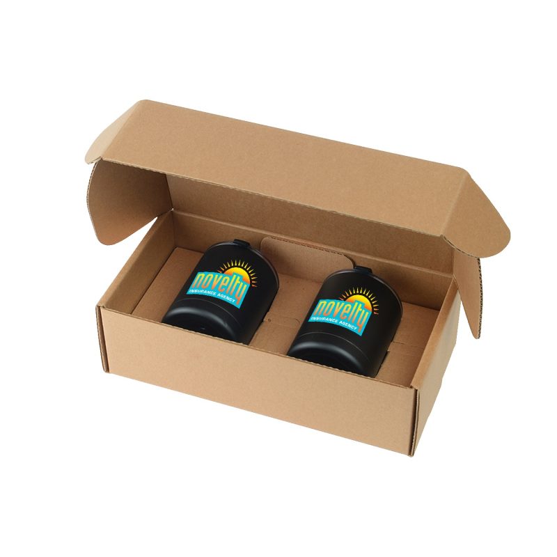 Custom 10 Oz. Stainless Steel Low Ball Glasses Gift Box Set - 2