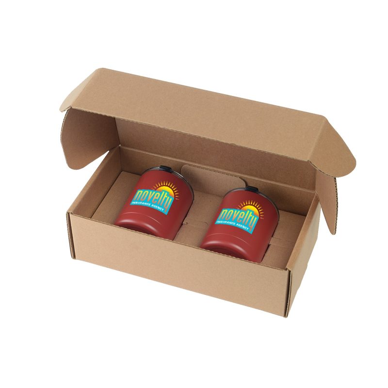 Custom 10 Oz. Stainless Steel Low Ball Glasses Gift Box Set - 3