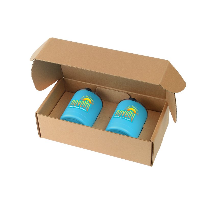 Custom 10 Oz. Stainless Steel Low Ball Glasses Gift Box Set - 4
