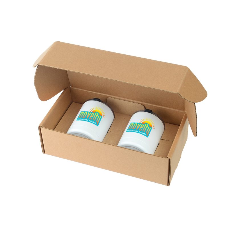 Custom 10 Oz. Stainless Steel Low Ball Glasses Gift Box Set - 6