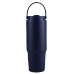 Custom 27 Oz. Siam Powder Coated Recycled Stainless Steel Tumbler w/Carrying Handle - 4